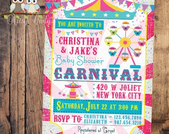 Digital Circus Baby Shower Invitation