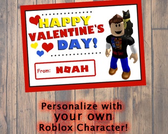 Video Game, Roblox Digital Valentine 8 Different Characters Instant Download Gamer Valentine ...