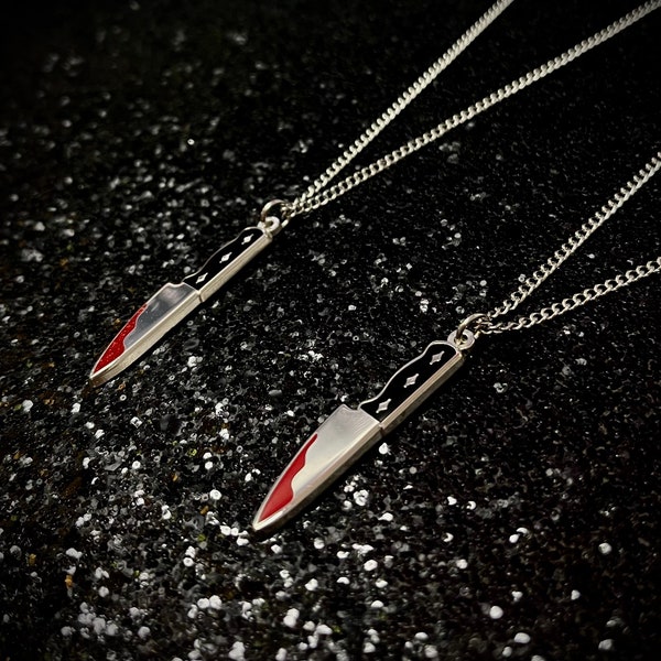 Silver Knife Necklace, Knife Pendant, Knife Jewelry, Horror Movie, Gothic Necklace, Alternative Jewelry, Slasher Movies, Knife Charm