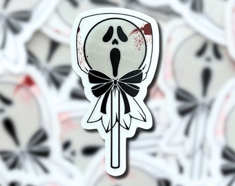 Ghost Lollipop Vinyl Sticker - Halloween Horror Movie Stationery and Flair