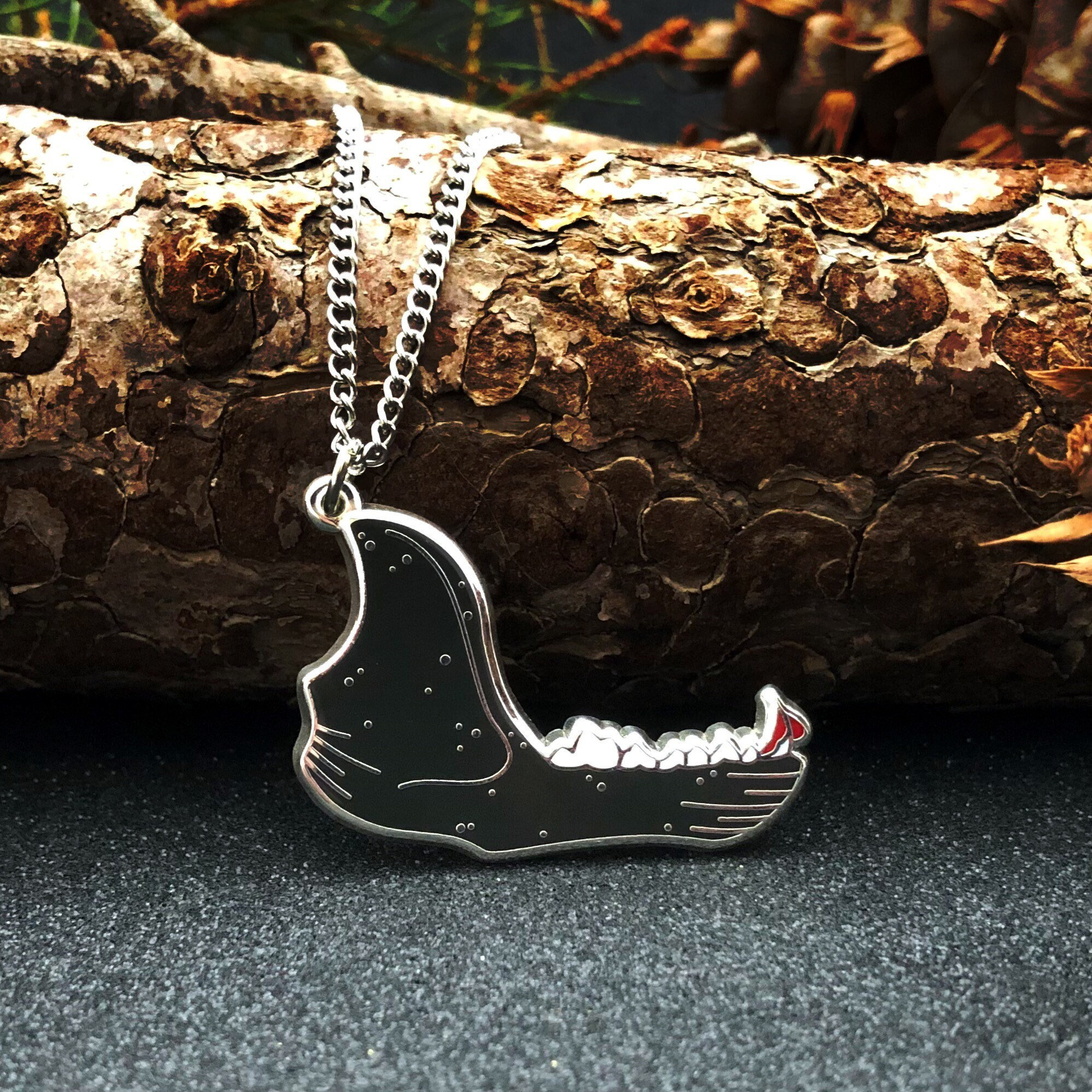 Wolf Jaw Bone, Bone Necklace, Forestcore, Gothic Jewelry, Jawbone
