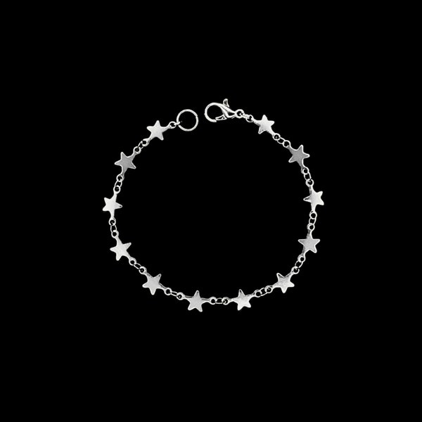 Star Chain Bracelet, Silver Star Bracelet, Witchy Jewelry, Stainless Steel Bracelet, Witch Jewelry, Gothic Bracelet, Goth Jewelry