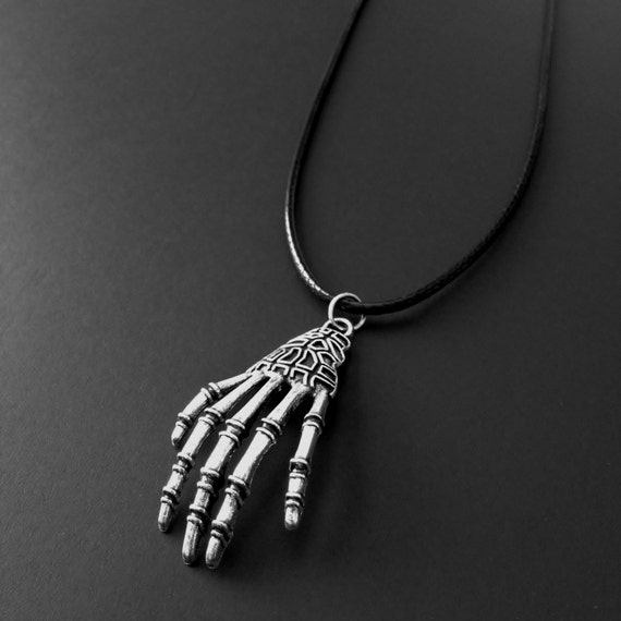 Skeleton Choker, Black Choker, Witchy Jewelry, Skeleton Hand, 90s Jewelry, Grunge Jewelry, Gothic Jewelry, ON SALE