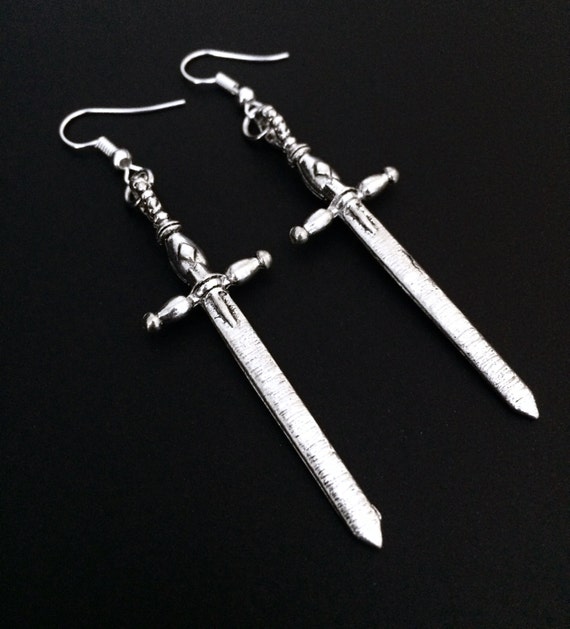 Sword Earrings Sword Jewelry Gothic Jewelry Grunge Etsy Sword Earrings Sword Jewelry Gothic Jewelry Grunge Etsy
