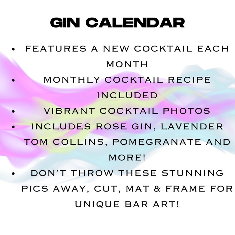 2024 Gin Wall Calendar for the Gin Lover or Gin Enthusiast. Etsy