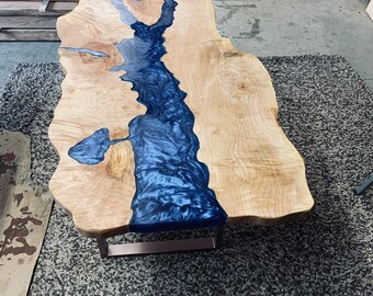Sold!!! Live Edge Maple burl river desk