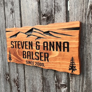 Family Name Sign Last Name Sign Established Sign Personalized Wood Sign Wedding Gift 5th anniversary gift wooden name sign Housewarming Gift