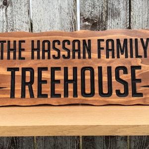 Personalized Treehouse Playhouse Sign Custom Wood Sign Personalized Family Name Sign Home Wall Decor-| Anniversary Gift