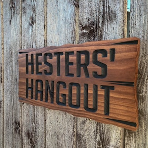 Outdoor Signs, Wooden Carved Cabin Sign, Pine Trees, Custom Wood Sign, Custom Camp Sign, Mountain Home, Personalized Rustic Home Sign