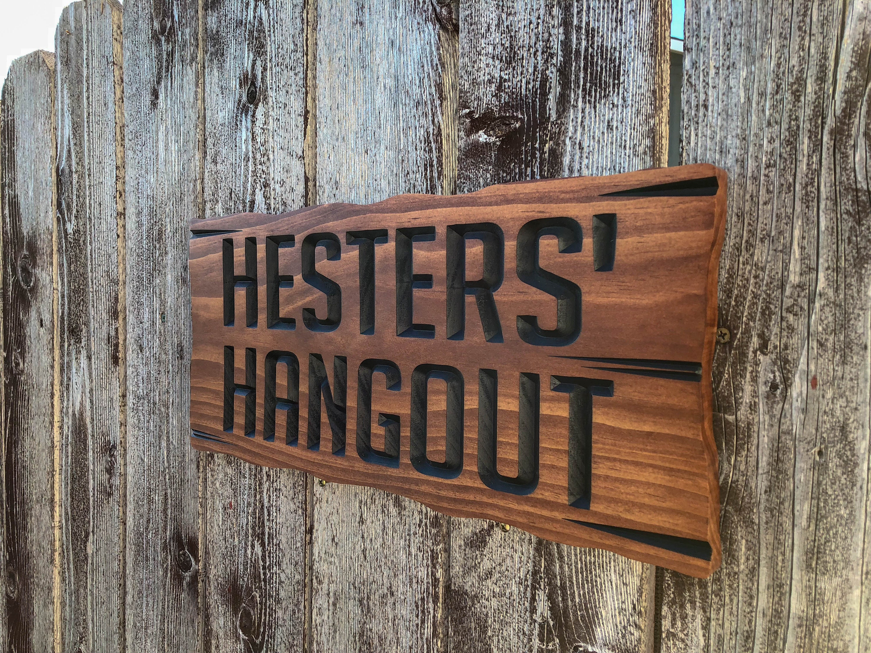 Outdoor Signs, Wooden Carved Cabin Sign, Pine Trees, Custom Wood