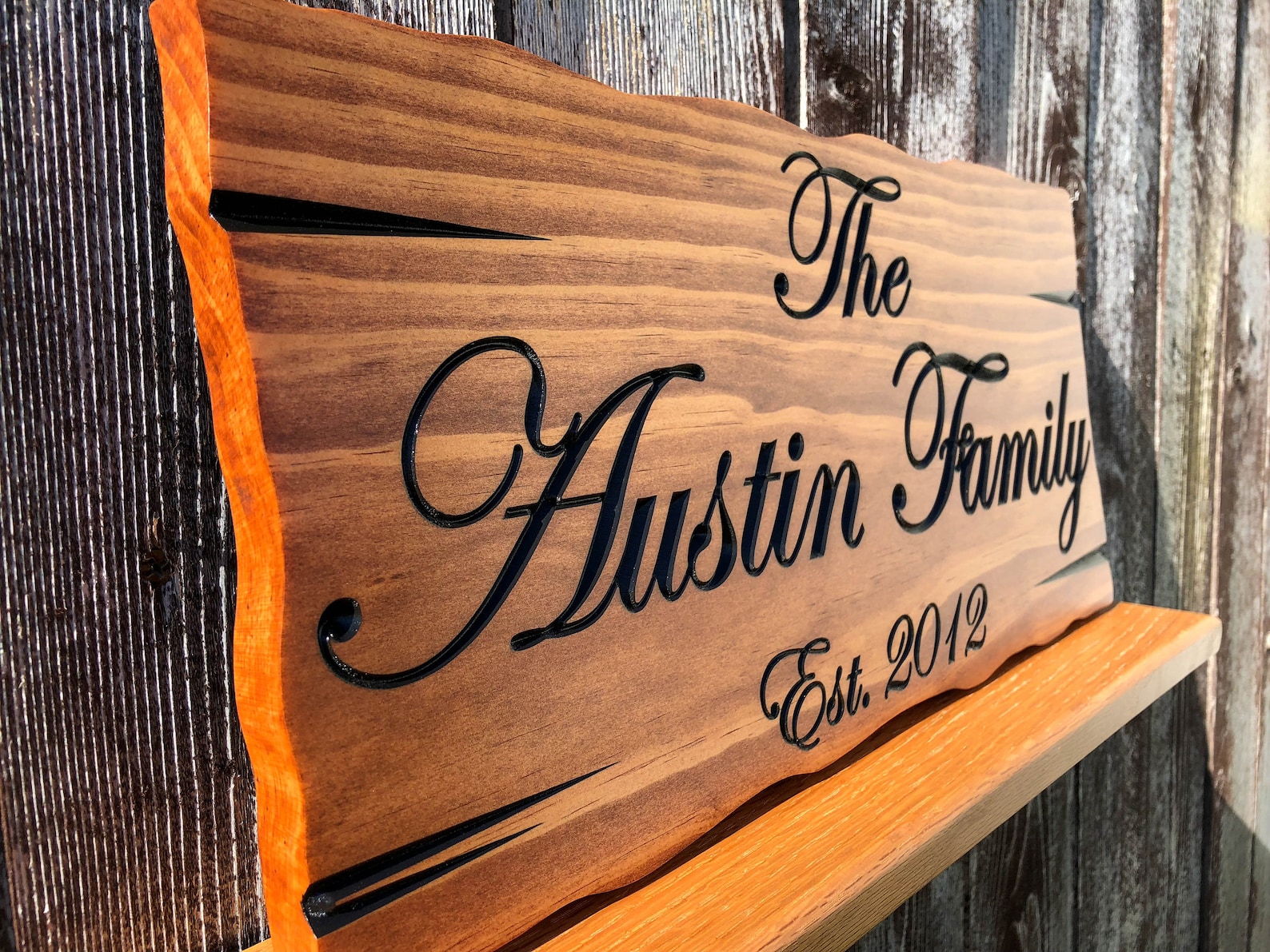 Personalized Family Name Wood Sign: V-carved, Established Date - Etsy