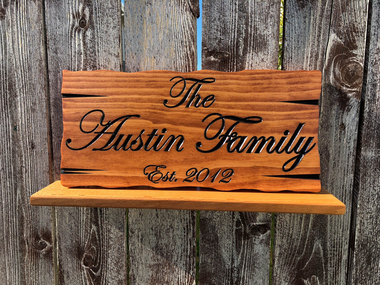Personalized Family Name Wood Sign: V-carved, Established Date - Etsy