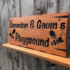 Personalized Treehouse Sign Playhouse Sign Treehouse Custom Wood Sign Outdoor Custom Carved Sign Tree Fort Sign Carved Wood Sign Kids Sign