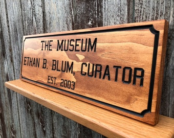 Custom Wooden Business Sign: V-Carved Office Decor