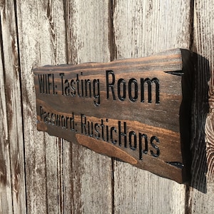 Personalized Signs Custom Wood Signs Custom Carved Wood Signs Wooden Signs Family Name Signs Rustic Signs Custom Outdoor Sign WIFI Sign