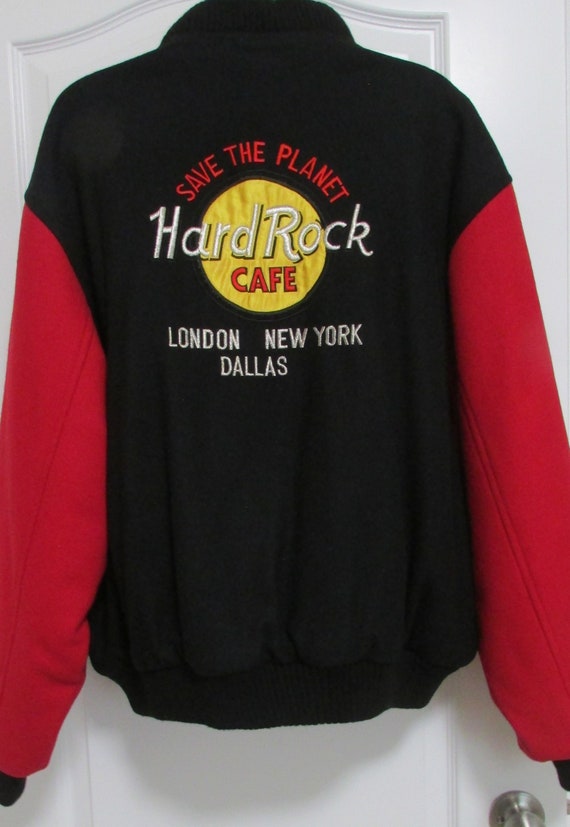 Vintage HARD ROCK Red/Black Varsity Jacket Size L