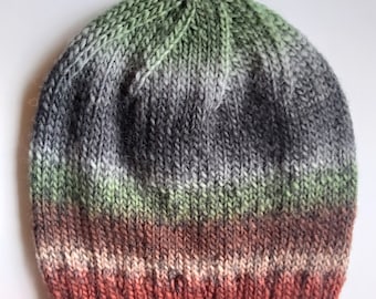 Hat knitted chunky multicolour, winter hat, beanie, womens gift,ready to ship