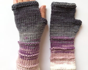 Women Fingerless gloves Mittens Long Arm Warmers  Women Fingerless Wrist Multicolored gloves Knitted gloves Vegan gloves Ready to ship