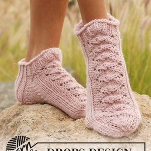Hand Knit Alpaca / Wool Slipper Socks With laces Knit Indoor socks  Socks for Sleep Short wool socks for women Ready to ship