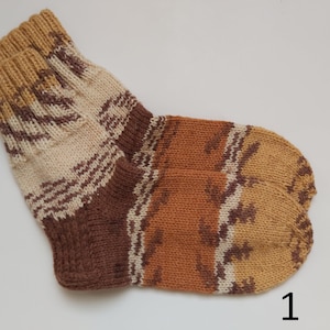 Hand knitted wool socks winter socks in 2 sizes Knitted socks Mens and women socks Striped socks Ready to ship