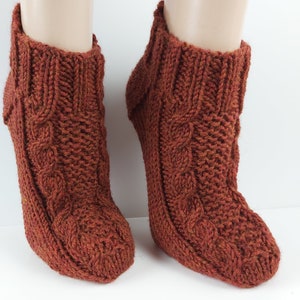 Handknit Wool Slipper Socks  Knit Indoor socks  Socks for Sleep  Knitted Wool Slipper Socks  Wool socks for women