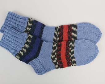 Hand knitted thick wool socks Winter socks Knitted socks Handmade socks Striped socks  Ready to ship