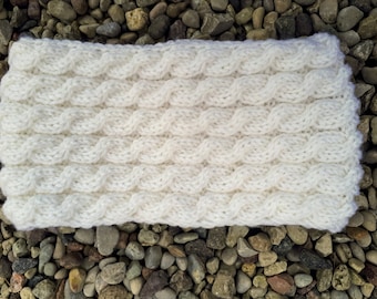 Women knit warm white headband Knit headband Ear warmer Knitted turban Warm crochet headband Boho winter headband Ready to ship