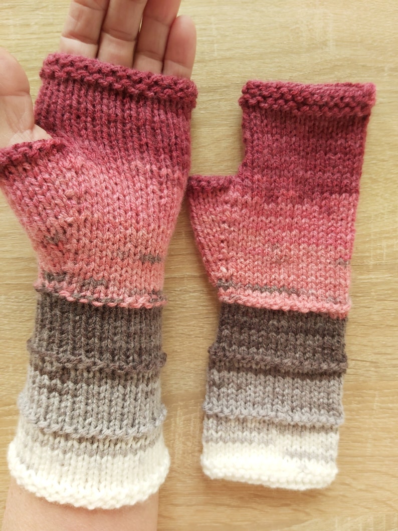 Women Fingerless gloves Mittens Long Arm Warmers Women Fingerless Wrist Multicolored gloves Knitted gloves Vegan gloves Ready to ship