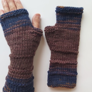 Women thick fingerless gloves Mittens Long Arm Warmers  Women Fingerless Wrist Multicolored gloves Knitted gloves Vegan gloves Ready to ship