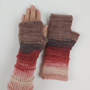 Women Fingerless Gloves Mittens Long Arm Warmers  Women Fingerless Wrist Multicolored Gloves Knitted Gloves Vegan Gloves Ready to ship