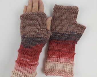 Women Fingerless Gloves Mittens Long Arm Warmers  Women Fingerless Wrist Multicolored Gloves Knitted Gloves Vegan Gloves Ready to ship
