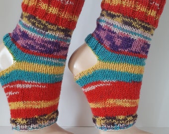 Flip Flop Socks, Yoga Socks,Handknit colorful yoga socks, Flexible yoga socks,Ready to ship