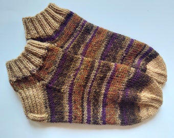 Hand Knit Wool Slipper Socks: Short Indoor Socks