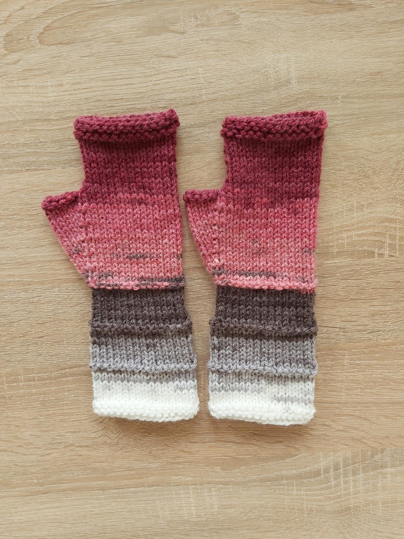Women Fingerless gloves Mittens Long Arm Warmers Women Fingerless Wrist Multicolored gloves Knitted gloves Vegan gloves Ready to ship