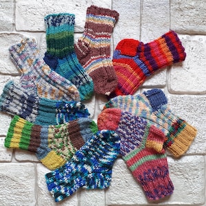 Baby wool socks 12 cm Hand knitted baby socks  Handmade socks Wool socks Warm socks 12-18 month old baby