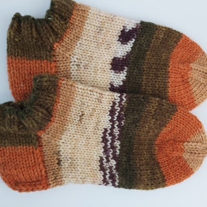 Hand Knit Wool Slipper Socks Knit Indoor socks  Socks for Sleep Short wool socks for men or women