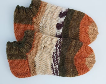 Hand Knit Wool Slipper Socks