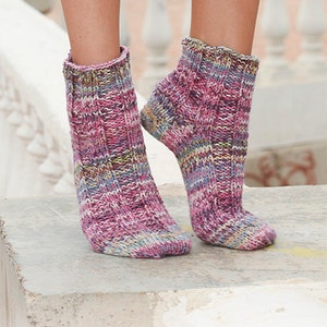 Thick Wool Socks Hand Knit Unisex Socks Womens Winter Socks Knitted Socks Multicolor Socks
