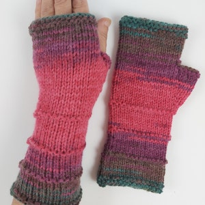 Women Fingerless Gloves Mittens Long Arm Warmers  Women Fingerless Wrist Multicolored Gloves Knitted Gloves Vegan Gloves Ready to ship