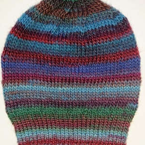 Hat knitted chunky multicolour, winter hat, beanie, womens gift,ready to ship