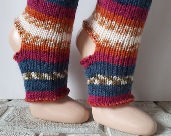Flip Flop chaussettes, chaussettes de Yoga, chaussettes colorées yoga tricoté à la main, chaussettes d’yoga épais et souple, prêt à expédier