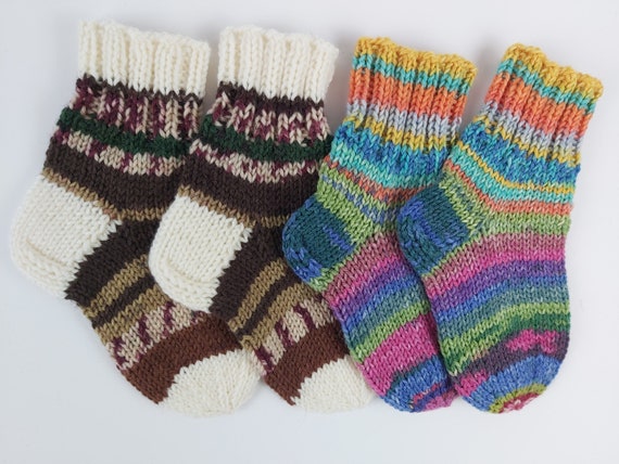 Chaussettes en laine pour bébés et tout-petits, 12-18 mois, 14 cm