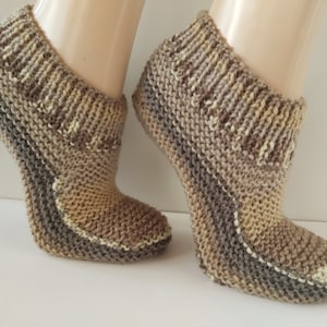 Hand Knit Wool Slipper Socks  Knit Indoor socks  Socks for Sleep  Knitted Wool Slipper Socks  Wool socks for women