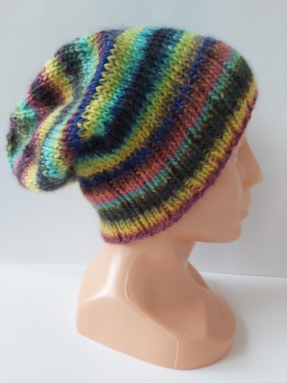 ★送料・関税込★INSTANTFUNK★Multi-color knit beanie hat★ Hat Knitted Chunky Multicolour, Winter Hat, Beanie, Womens