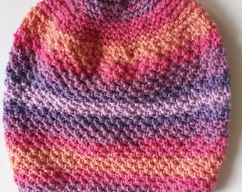 Handmade Slouchy Winter Hat - Woman Knitted Acrylic Beanie
