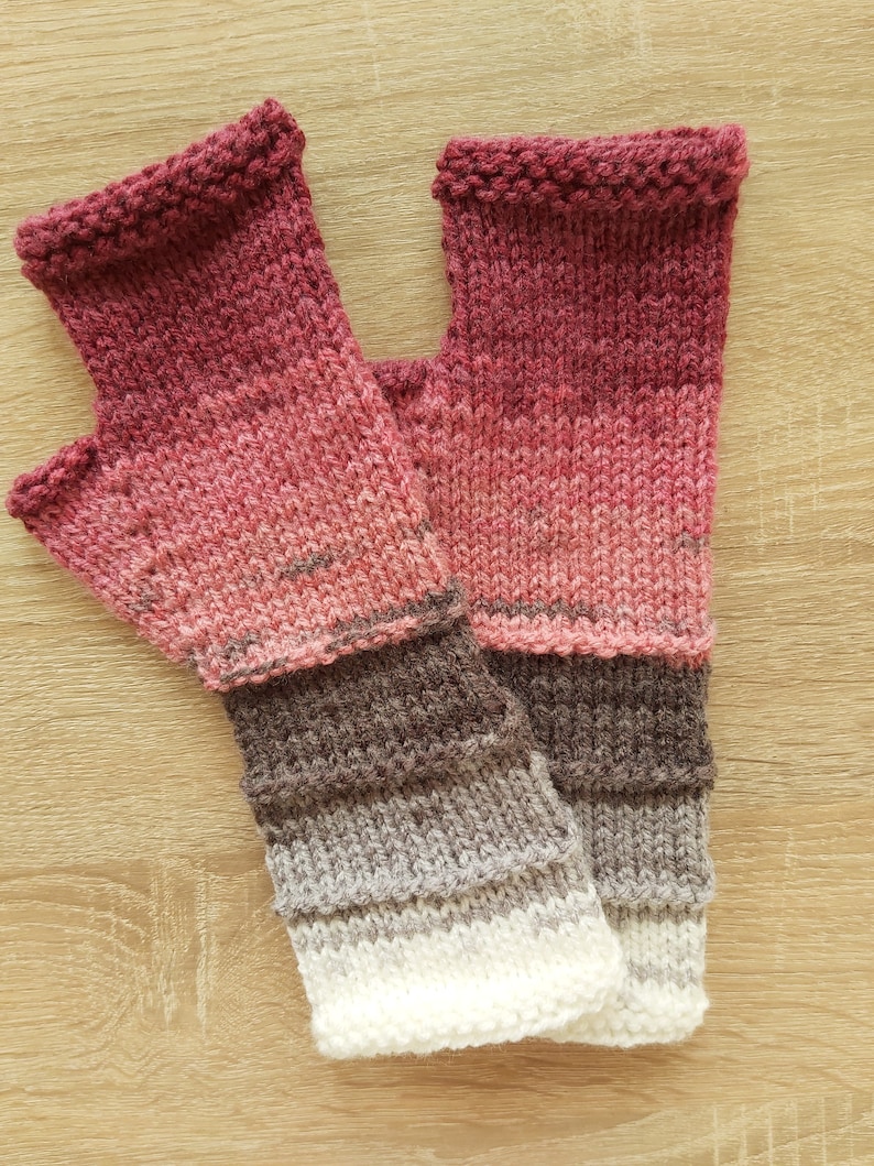 Women Fingerless gloves Mittens Long Arm Warmers Women Fingerless Wrist Multicolored gloves Knitted gloves Vegan gloves Ready to ship