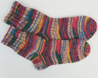 Handknitted Thick Wool Socks Winter Socks Knitted Socks Handmade Socks Striped Socks  Ready to ship