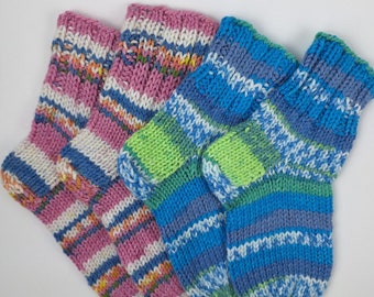 Children 3-5 year old 16 cm Socks Hand knitted Toddler Socks  Handmade Socks Acrylic Socks Warm Socks