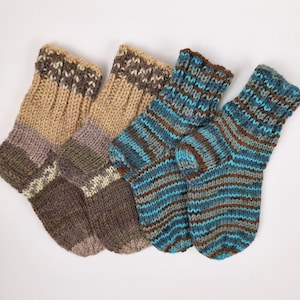Children 3-5 year old 16 cm Socks Hand knitted Toddler Socks  Handmade socks Wool socks Warm socks