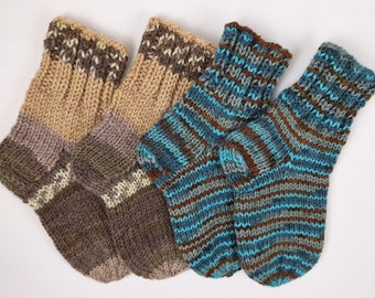 Children 3-5 year old 16 cm Socks Hand knitted Toddler Socks  Handmade socks Wool socks Warm socks